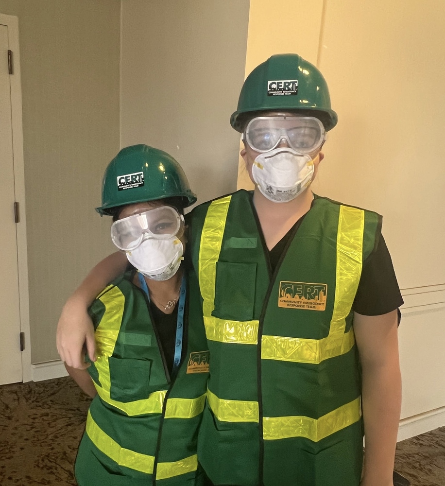 Two HOSA students prepared for CERT competition