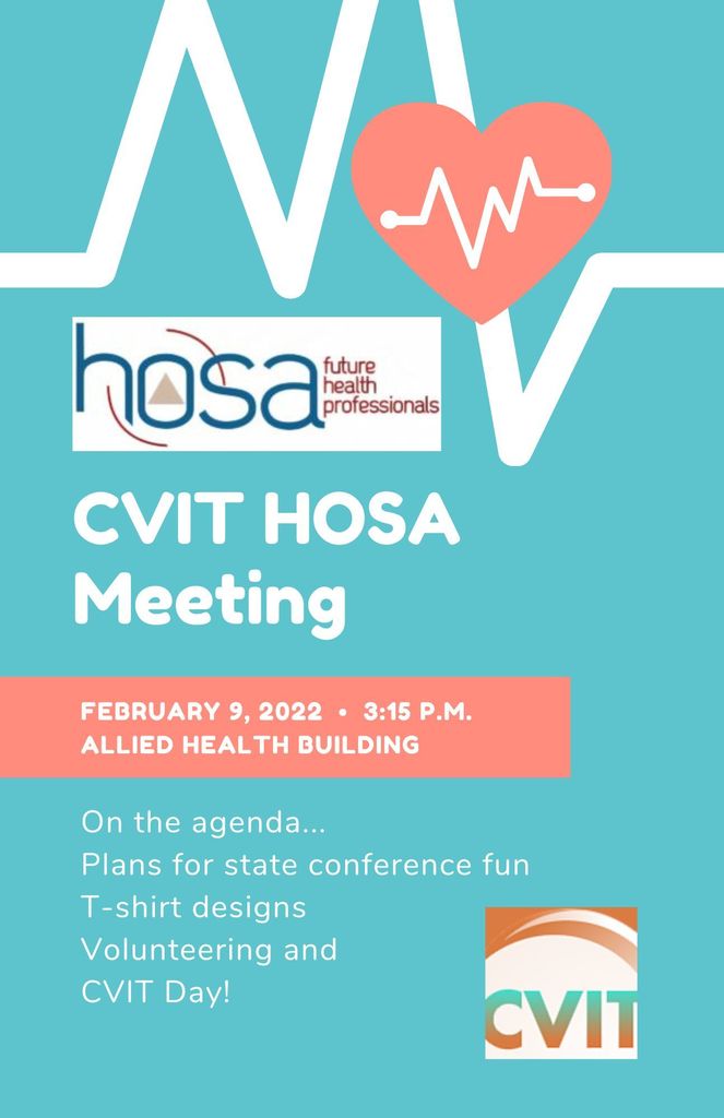 CVIT HOSA Meeting Flyer