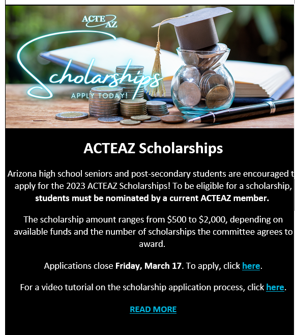 ACTEAZ Scholarship Flyer